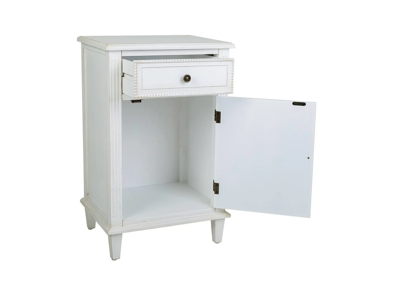 Mesita de madera lacado blanco 45x36x72