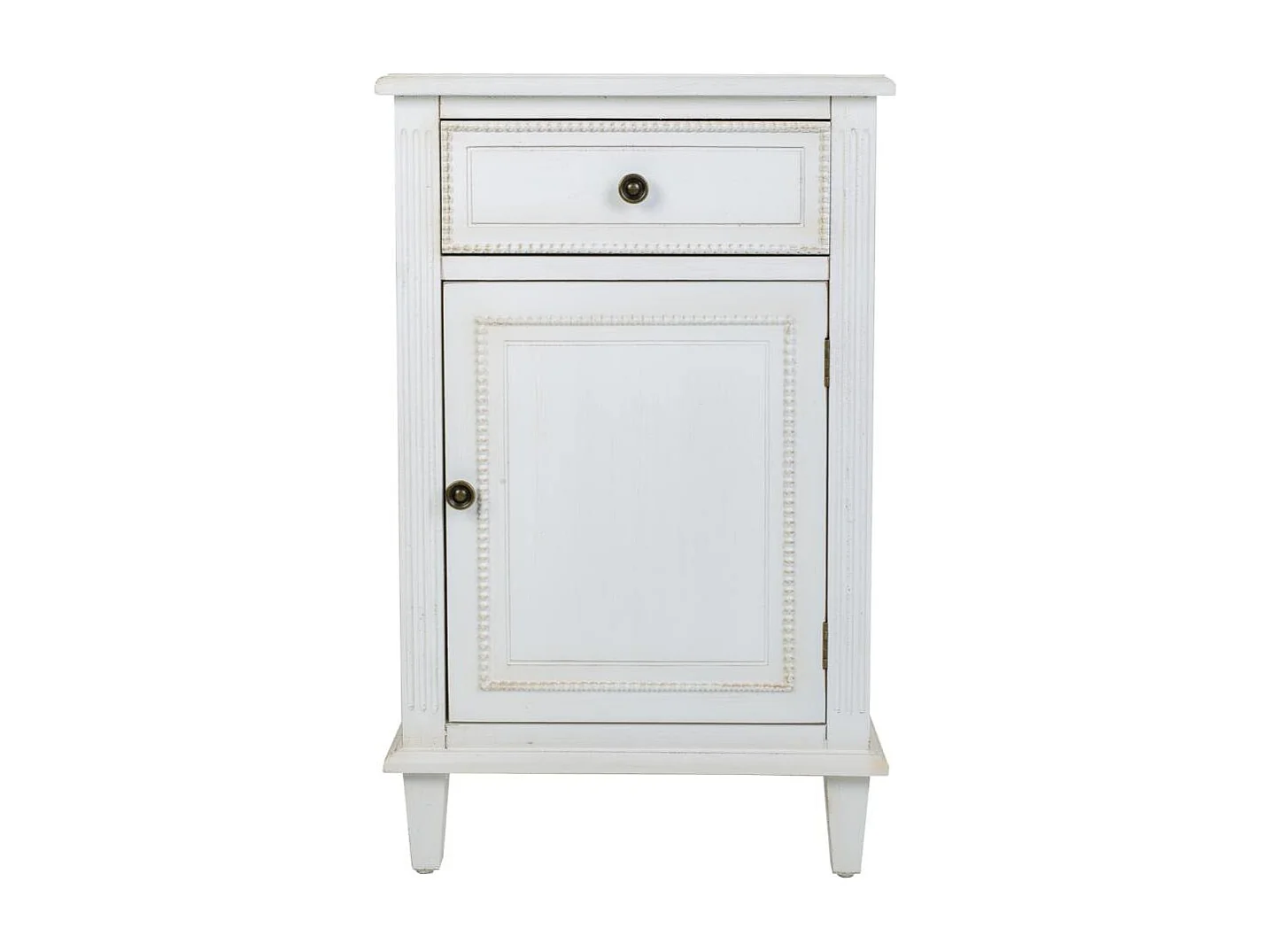 Table de chevet En Bois Laqué Blanc 45x36x72h