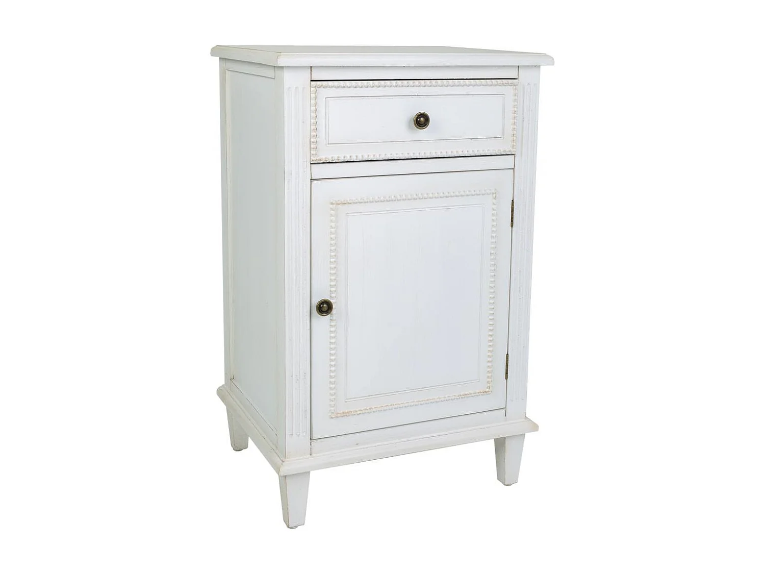 Table de chevet En Bois Laqué Blanc 45x36x72h