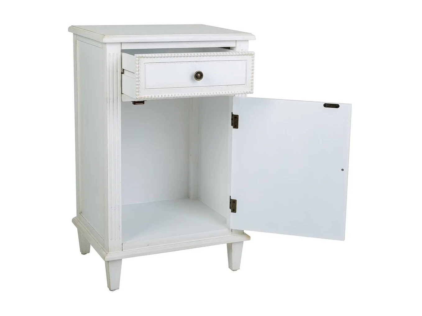 Table de chevet En Bois Laqué Blanc 45x36x72h