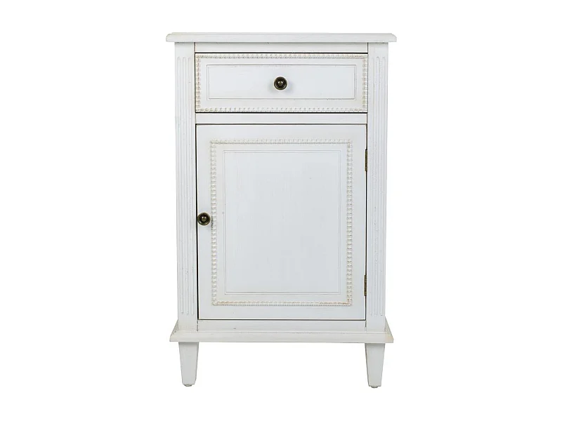 Table de chevet En Bois Laqué Blanc 45x36x72h