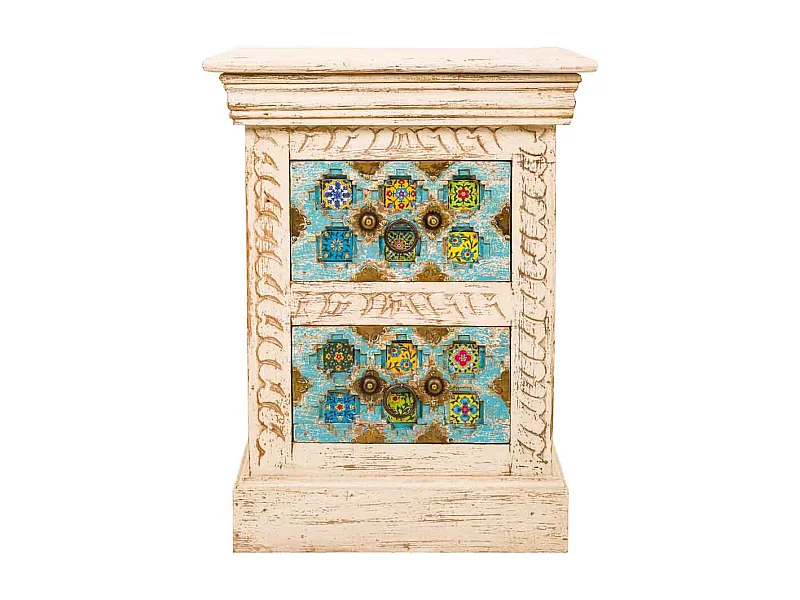 Table de nuit en bois beige 45x30x59