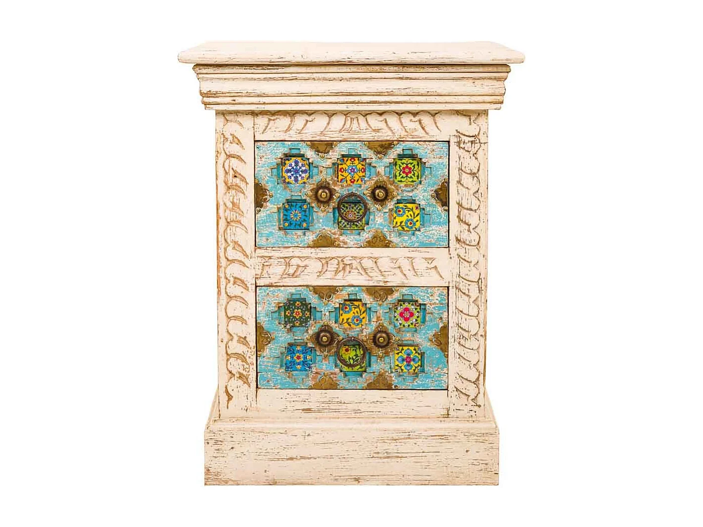 Table de nuit en bois beige 45x30x59