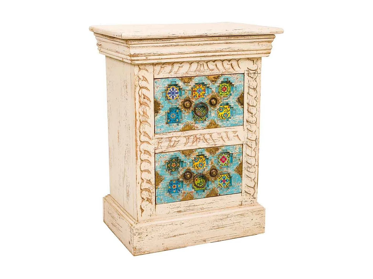 Table de nuit en bois beige 45x30x59