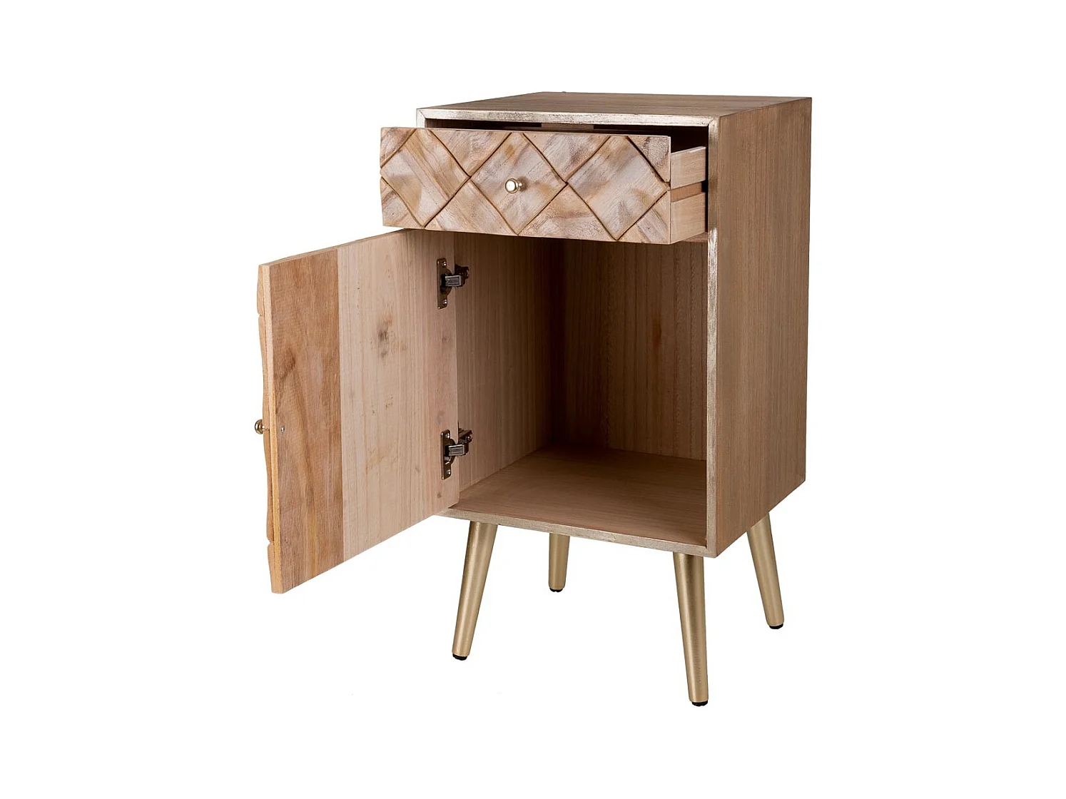 Comodino in legno marrone 40x35x71