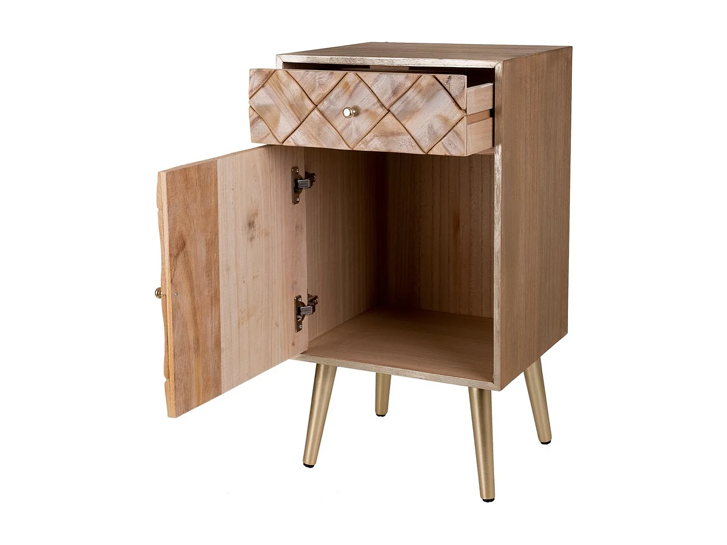 Table de chevet En Bois Marron 40x35x71h