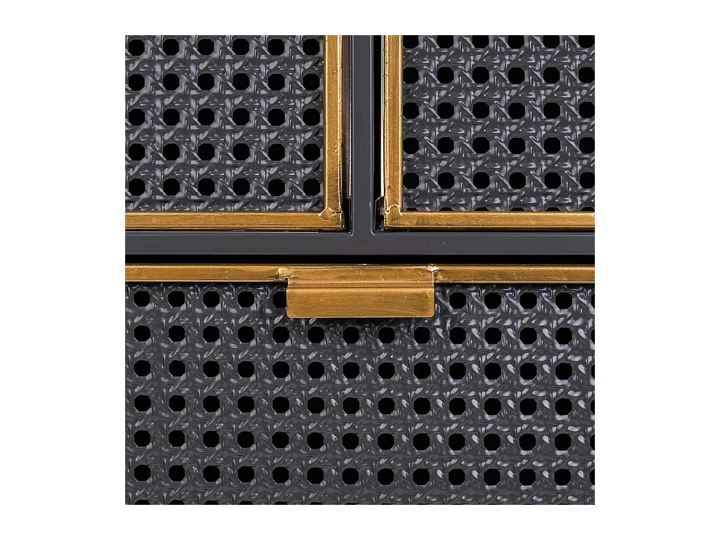 Tavolino in metallo nero e legno 58x33x60h