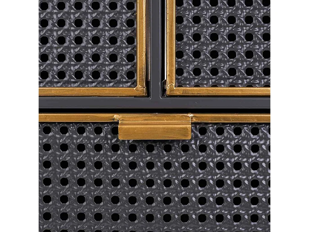 Comodino in metallo nero e legno 58x33x60h