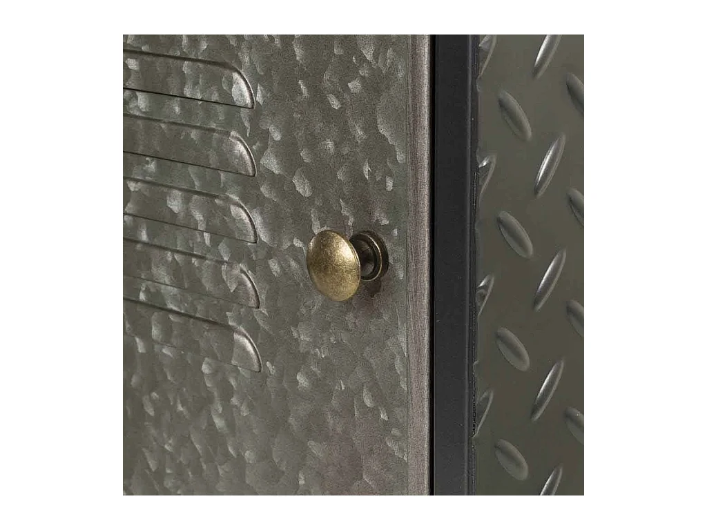 Mesita de metal y madera de 1 cajon y 1 puerta 42x28x70,5h cm