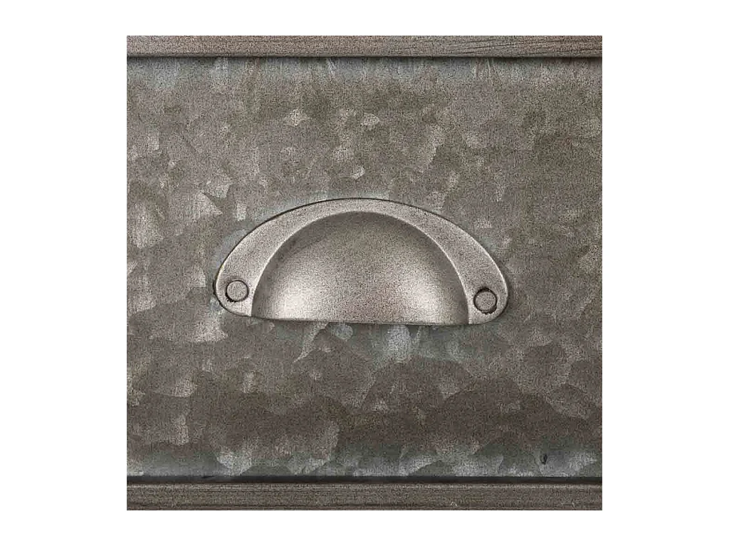 Mesita de metal y madera de 1 cajon y 1 puerta 42x28x70,5h cm