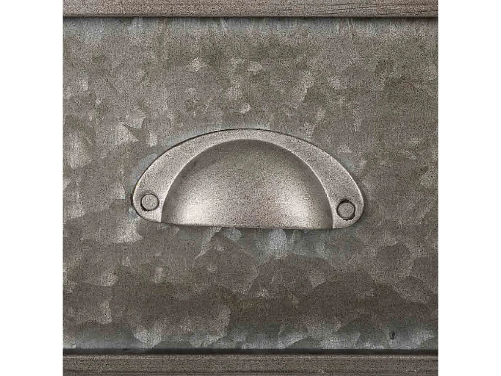 Beistelltisch aus Metall und Holz mit 1 Schublade und 1 Tür 42x28x70,5