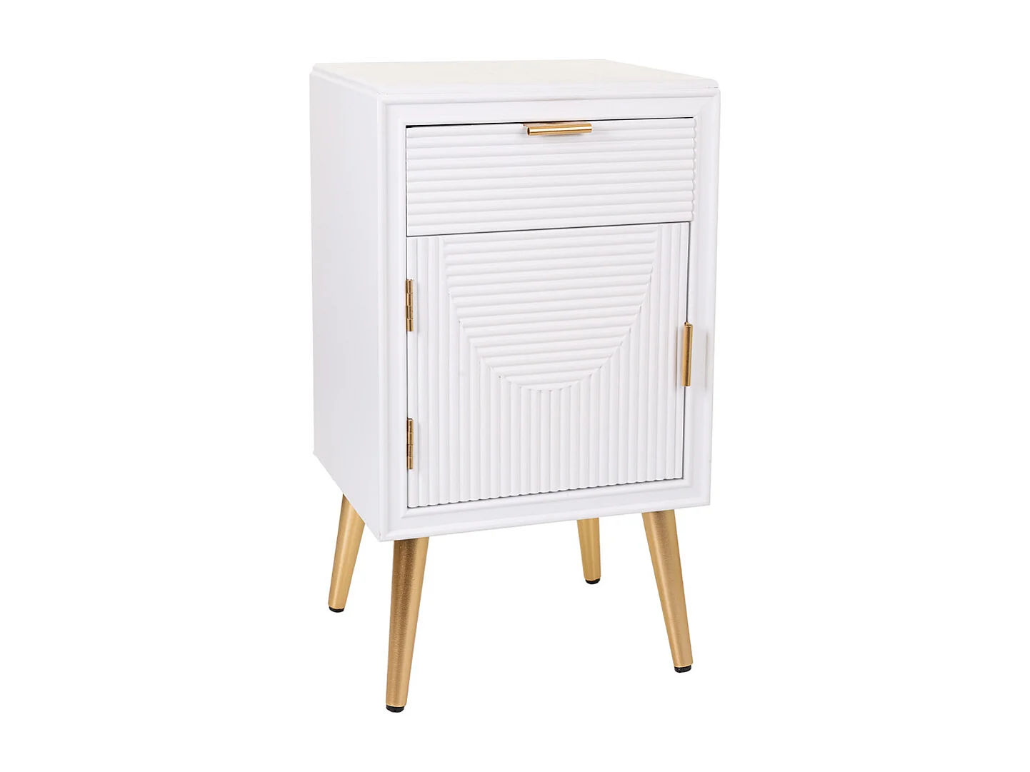 Mesa de cabeceira de madeira branca 39,5x36x70,5