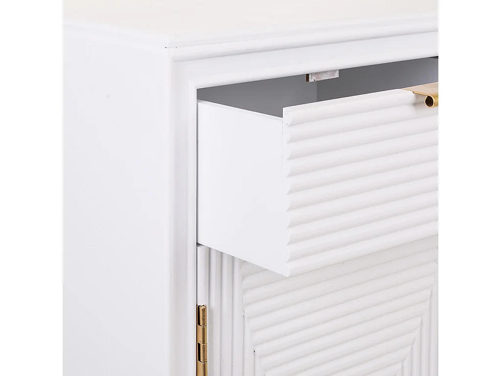 Mesa de cabeceira de madeira branca 39,5x36x70,5