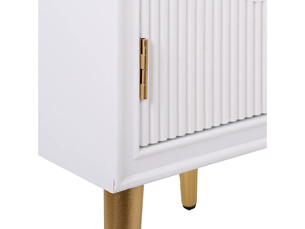 Mesa de cabeceira de madeira branca 39,5x36x70,5