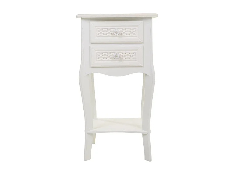 Mesa de cabeceira de madeira com 2 gavetas 38x31,3x71