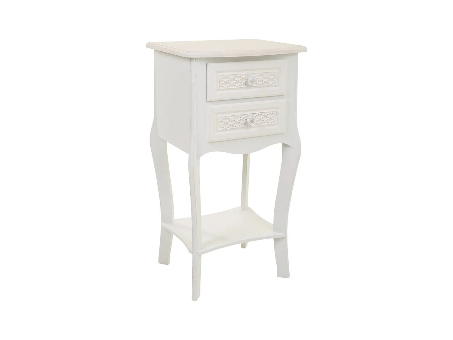 Mesa de cabeceira de madeira com 2 gavetas 38x31,3x71