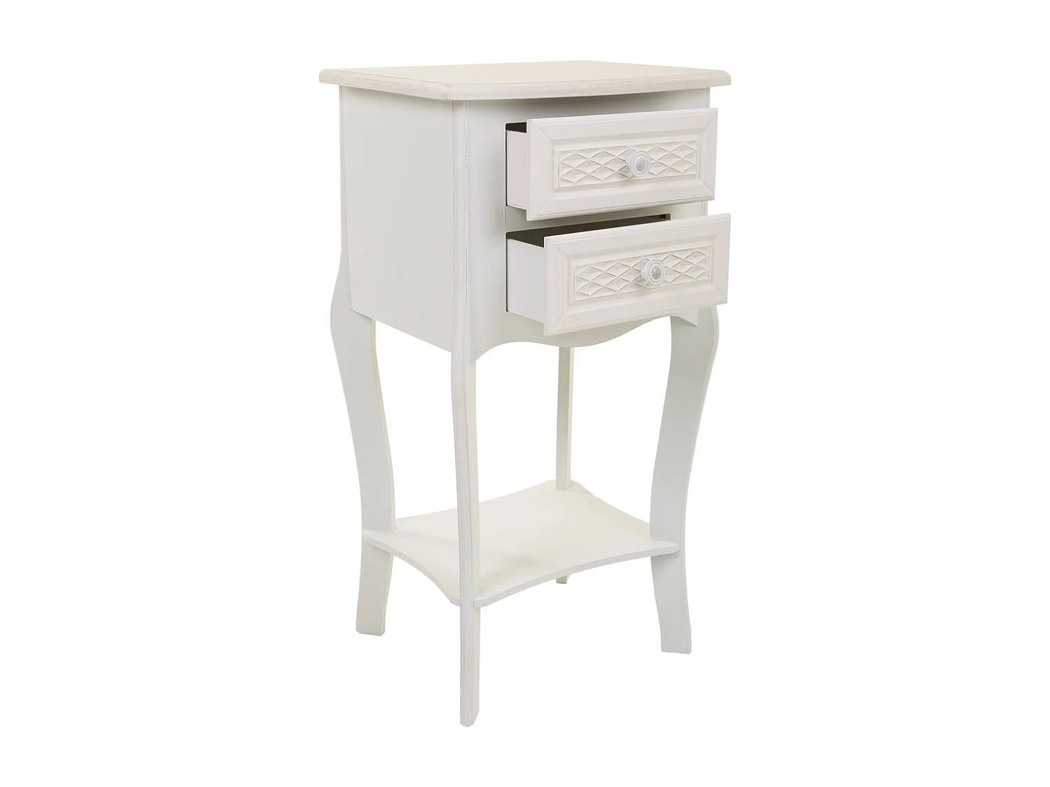 Mesa de cabeceira de madeira com 2 gavetas 38x31,3x71