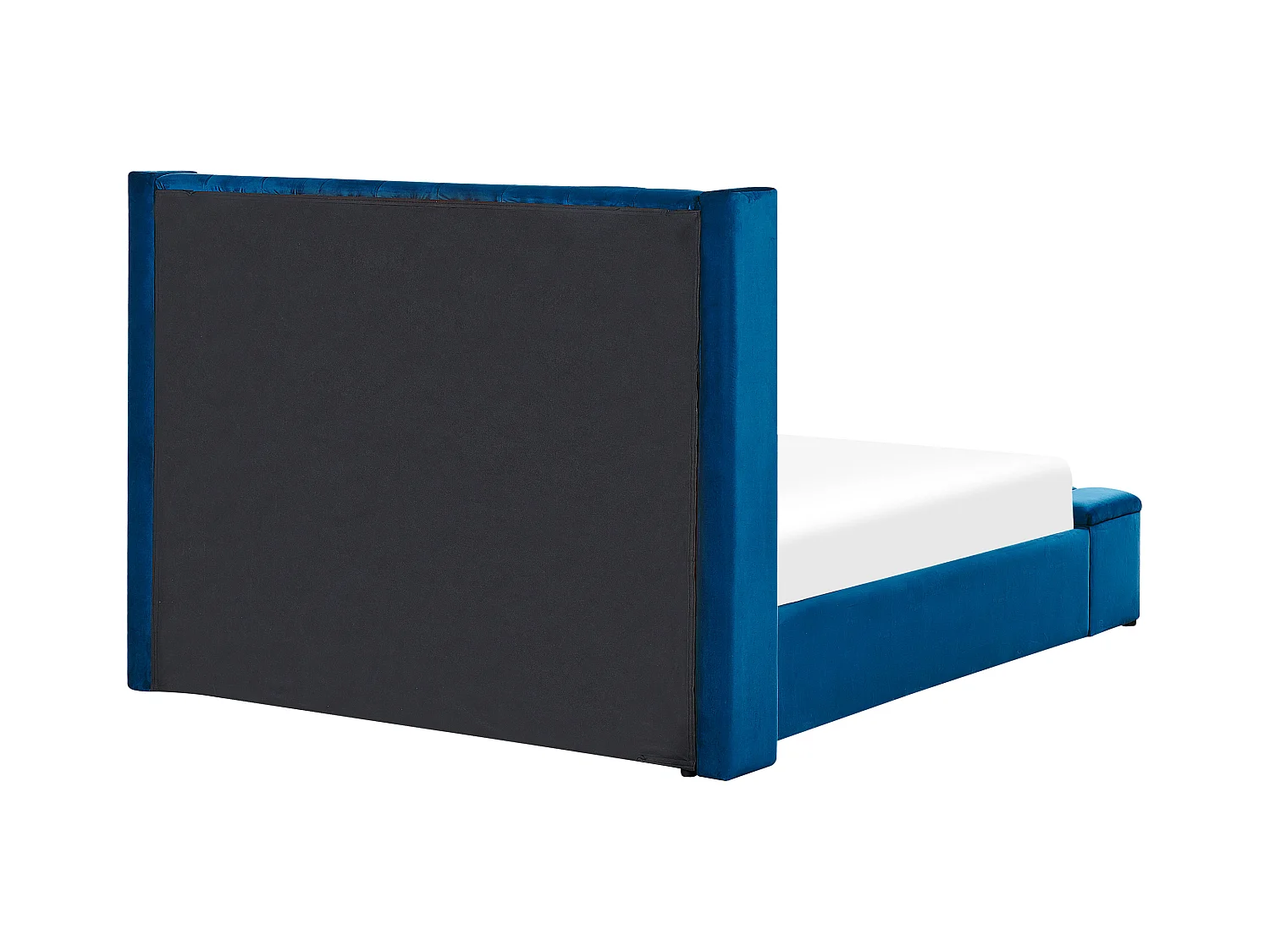 Lit avec banc de rangement Velours NOYERS 140 x 200 cm Bleu marine