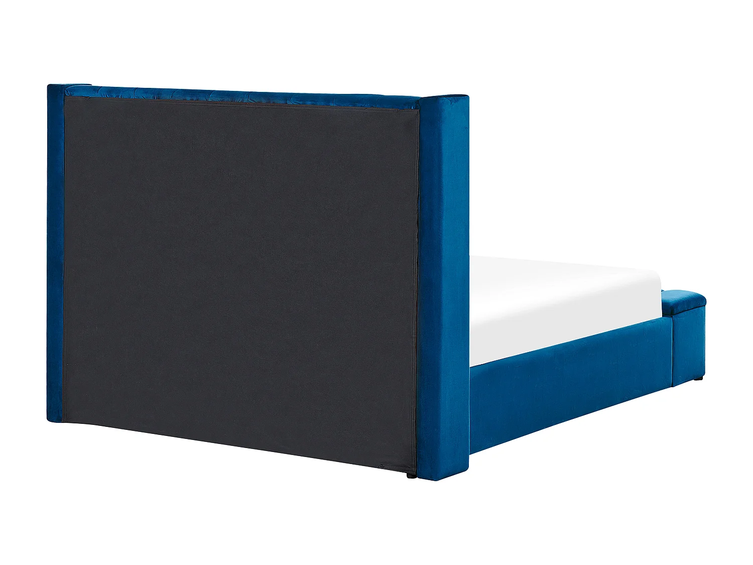 Lit avec banc de rangement Velours NOYERS 140 x 200 cm Bleu marine