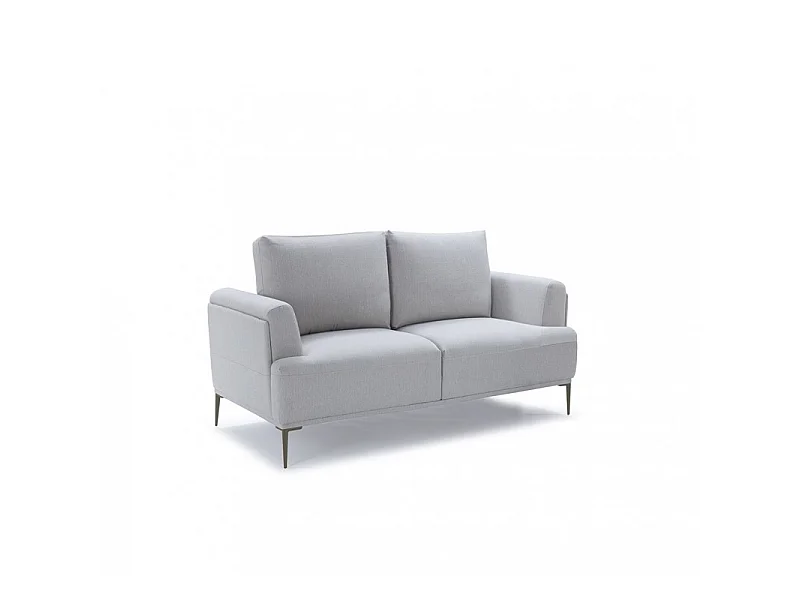 Canapé 2 Places Vesgannti Tissu Gris - Style Scandinave Moderne - Neuf Sous Emballage