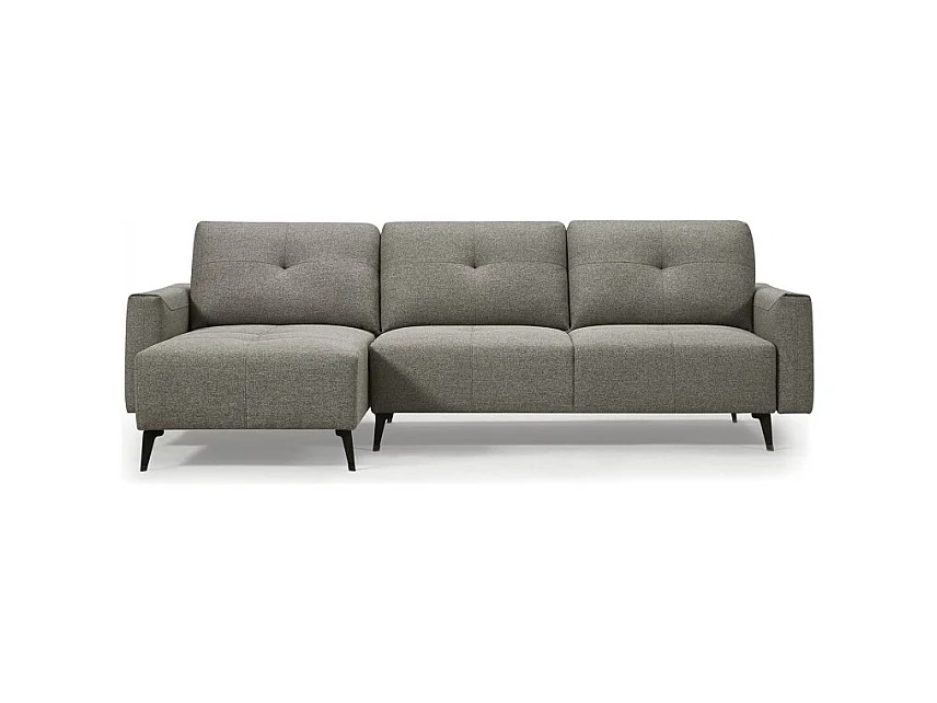 Canapé d'angle réversible tissu gris avec dossiers réglables - SMART