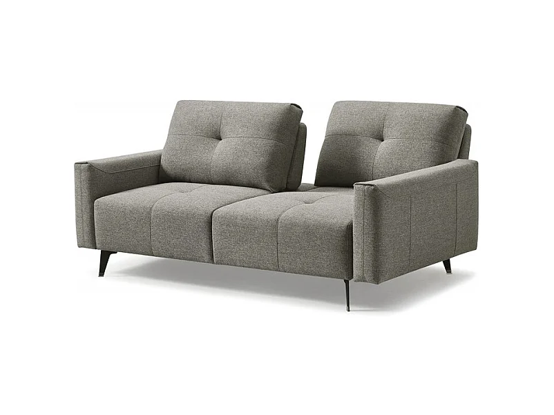 Canapé 3 places tissu gris dossiers réglables - SMART