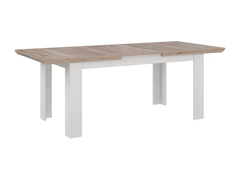 Table de repas extensible 160/206 cm décor chêne blanchi - ANGELE