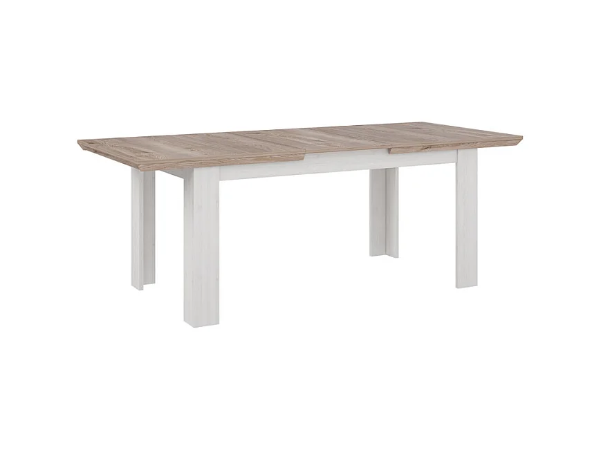 Table de repas extensible 160/206 cm décor chêne blanchi - ANGELE
