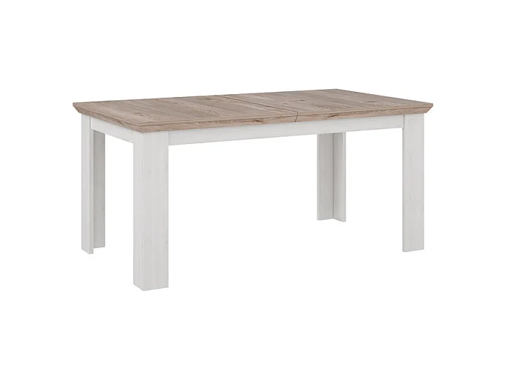 Table de repas extensible 160/206 cm décor chêne blanchi - ANGELE