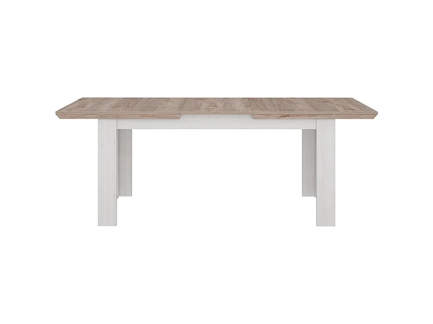 Table de repas extensible 160/206 cm décor chêne blanchi - ANGELE
