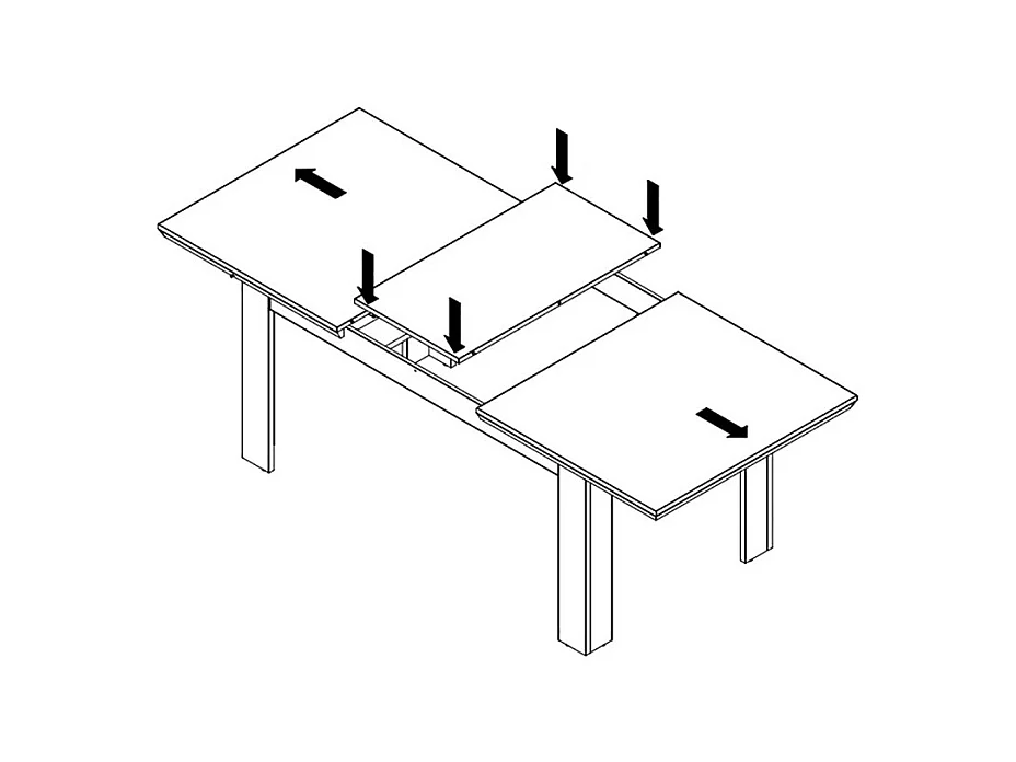 Table de repas extensible 160/206 cm décor chêne blanchi - ANGELE