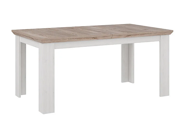 Table de repas extensible 160/206 cm décor chêne blanchi - ANGELE