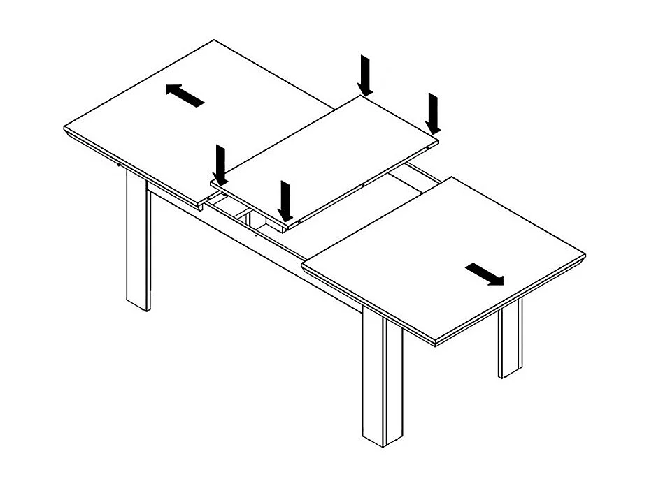 Table de repas extensible 160/206 cm décor chêne blanchi - ANGELE