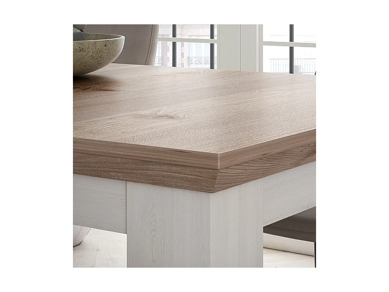 Table basse 120 x 60 cm 2 plateaux décor chêne clair - ANGELE