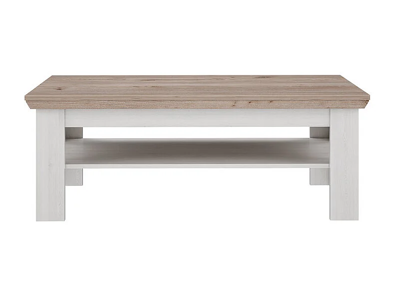 Table basse 120 x 60 cm 2 plateaux décor chêne clair - ANGELE