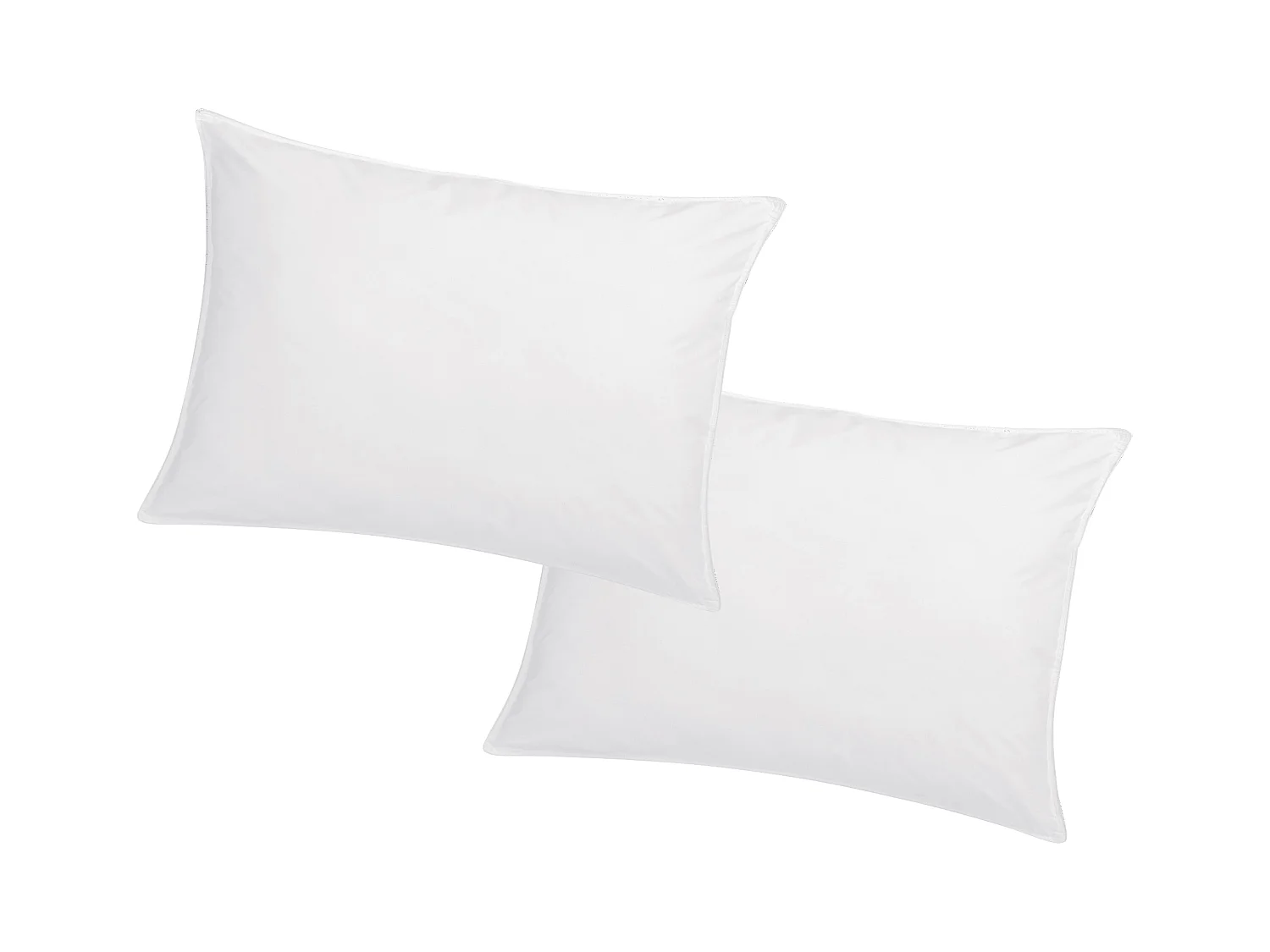 Lot de 2 oreillers mémoire de forme mémofill 50 x 70 cm - Percale de coton - 91 fils/cm² - 750 gr - Blanc - AUXENCE