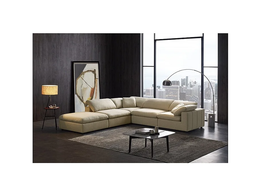 Module angle beige pour canapé composable garnissage plume - NUAGE