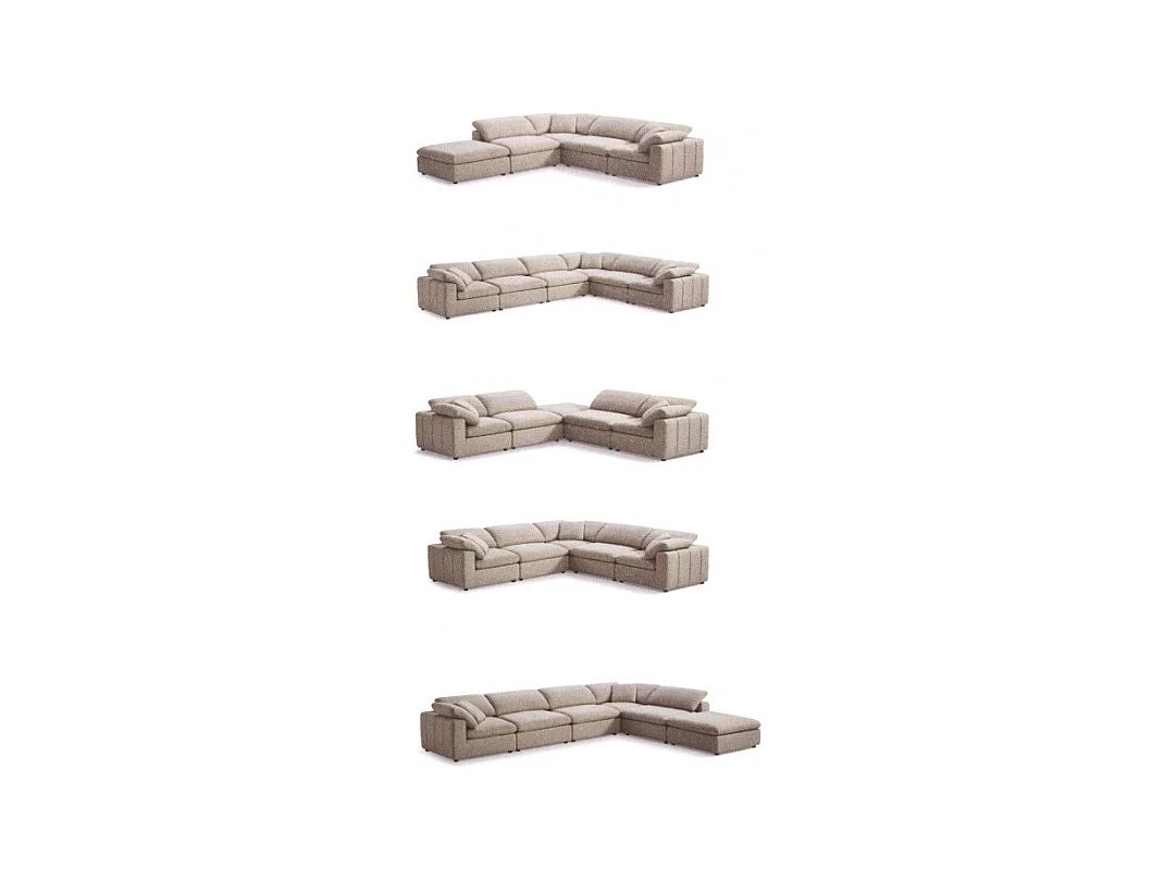 Module angle beige pour canapé composable garnissage plume - NUAGE