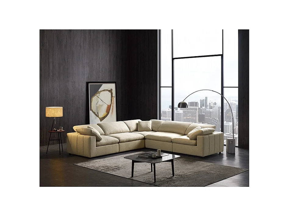 Module angle beige pour canapé composable garnissage plume - NUAGE