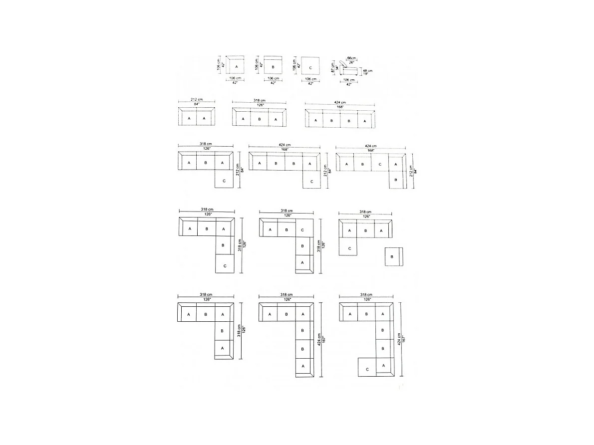 Module angle beige pour canapé composable garnissage plume - NUAGE