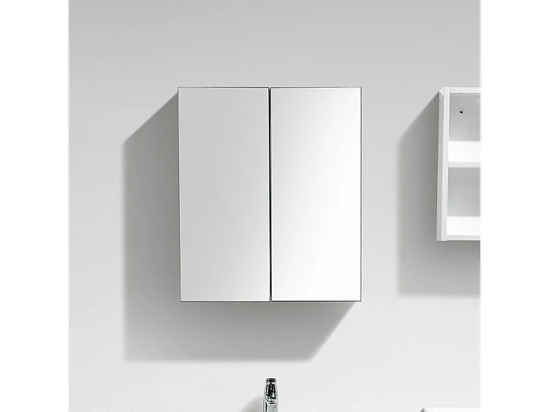Armoire de toilette bloc-miroir SIENA largeur 60 cm blanc laqué