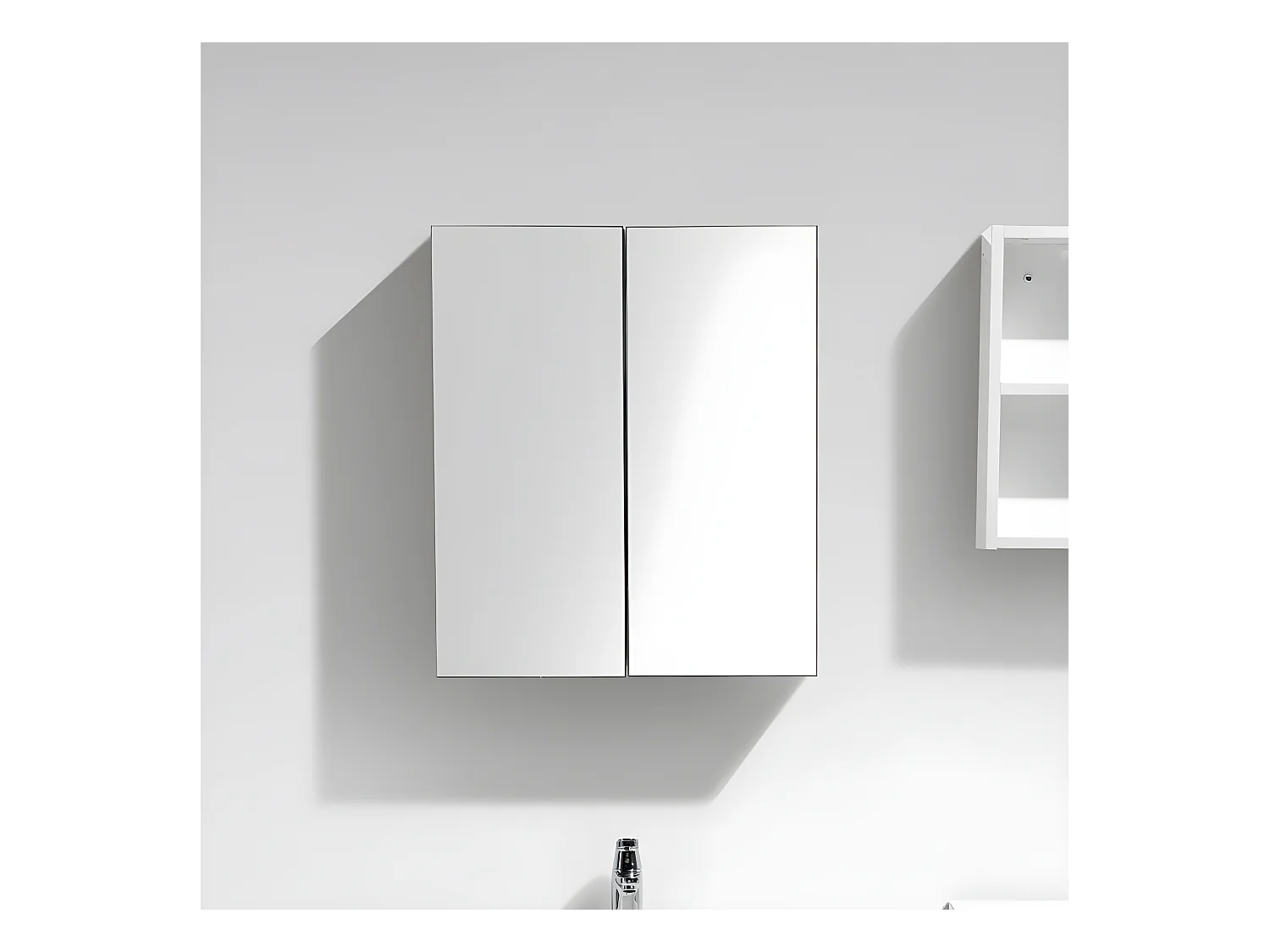 Armario espejo baño 60cm MONTADO SIENA Blanco Lacado