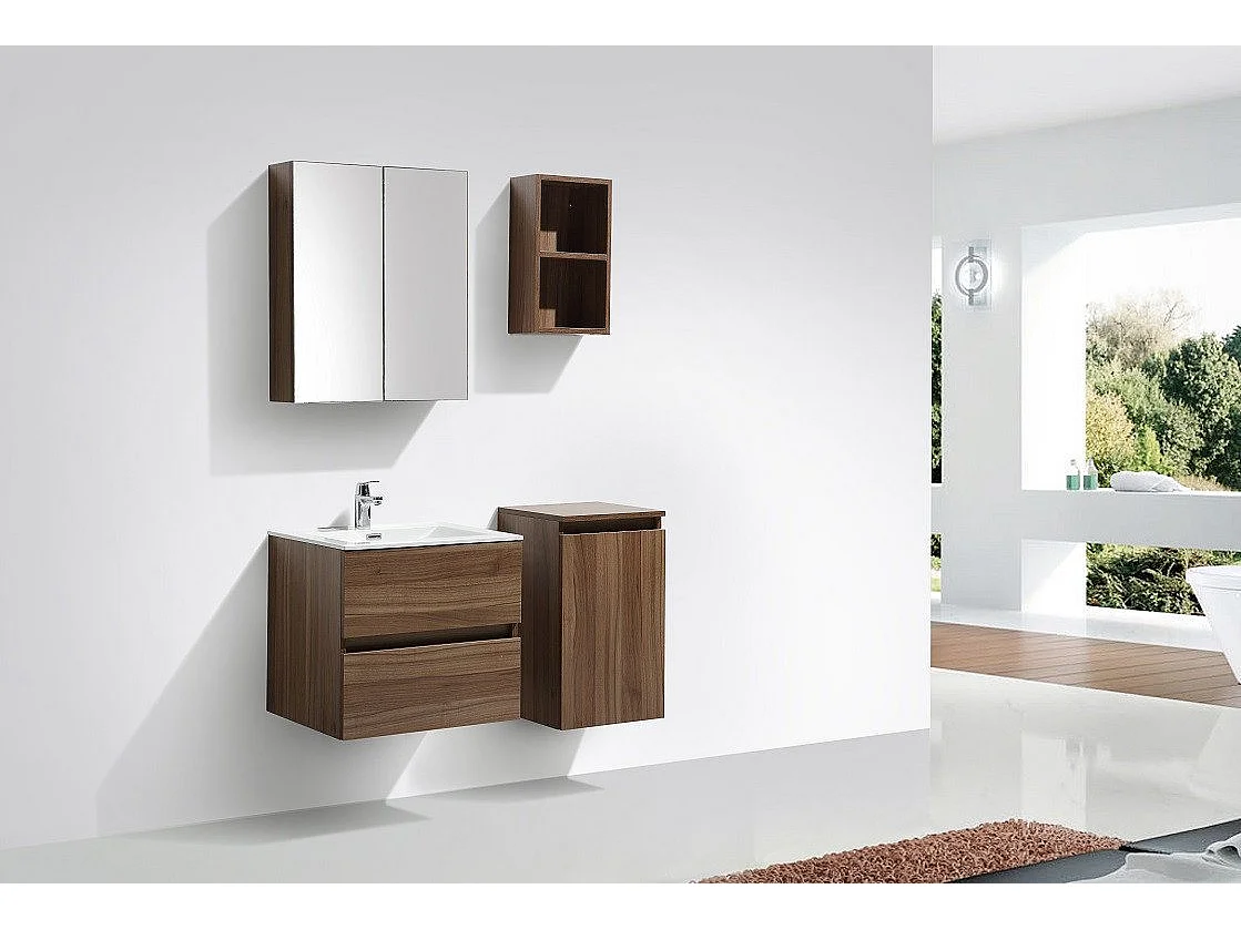 Armario espejo baño 60cm MONTADO SIENA Blanco Lacado