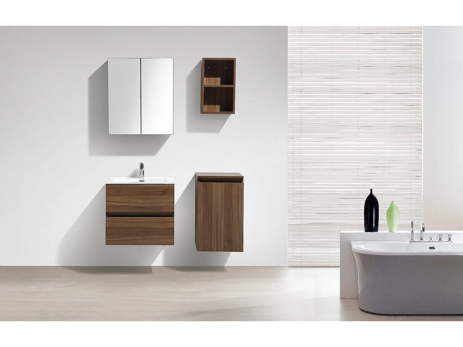 Armario espejo baño 60cm MONTADO SIENA Blanco Lacado