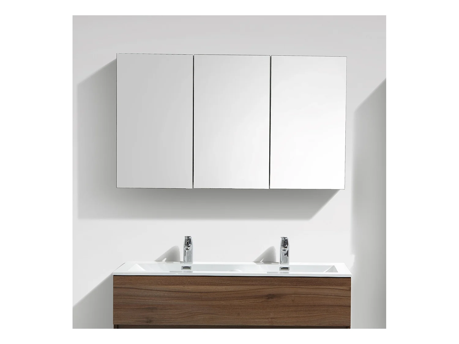 Spiegelschrank Bad 120 cm montiert Nussbaum SIENA