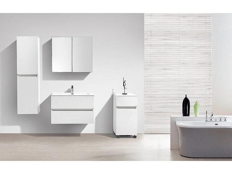 Armario espejo baño 80cm MONTADO SIENA Roble Claro