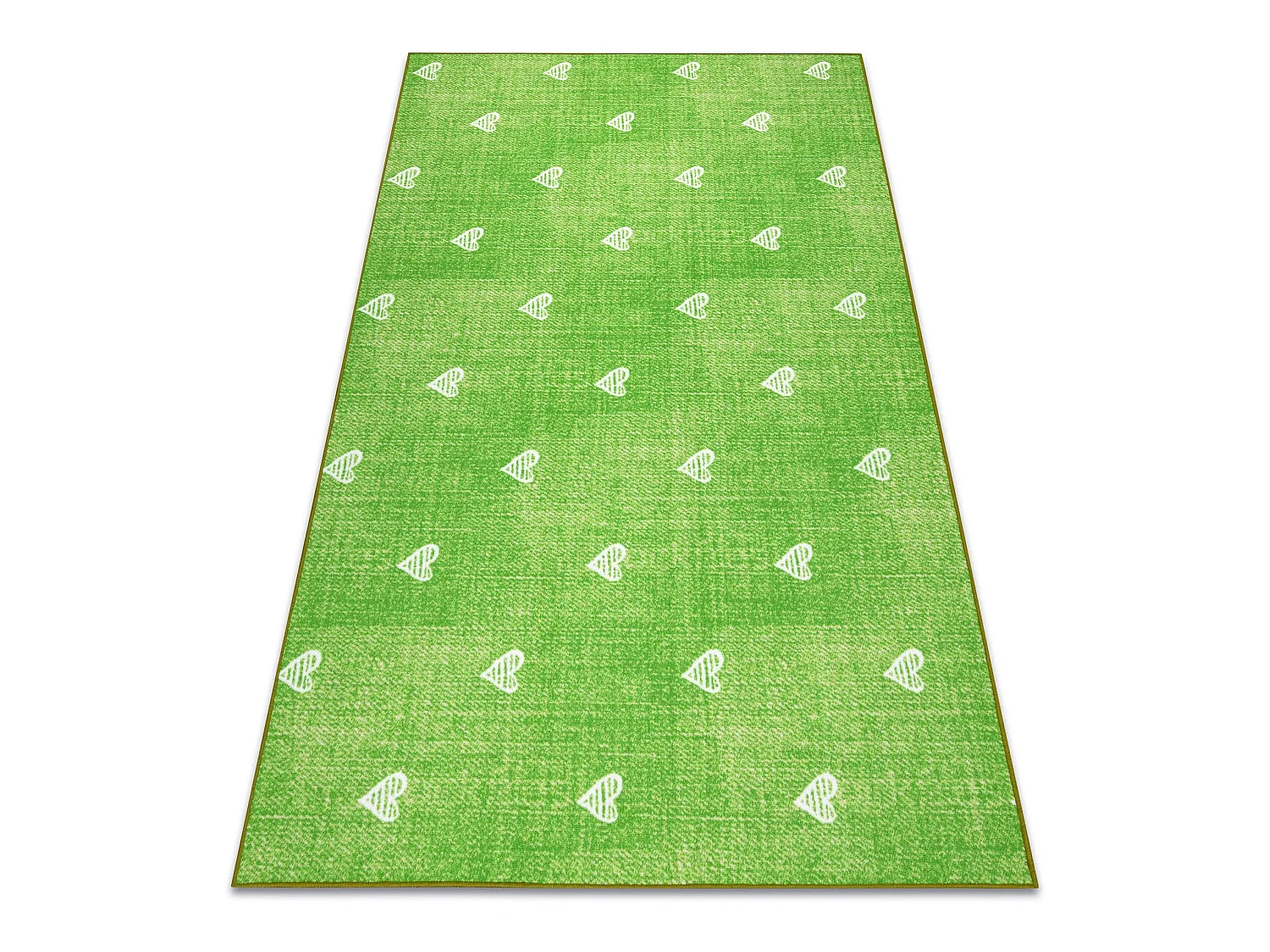 Tapijt voor kinderen HEARTS Jeans gewreven harten, kinderen - groen  150x300 cm