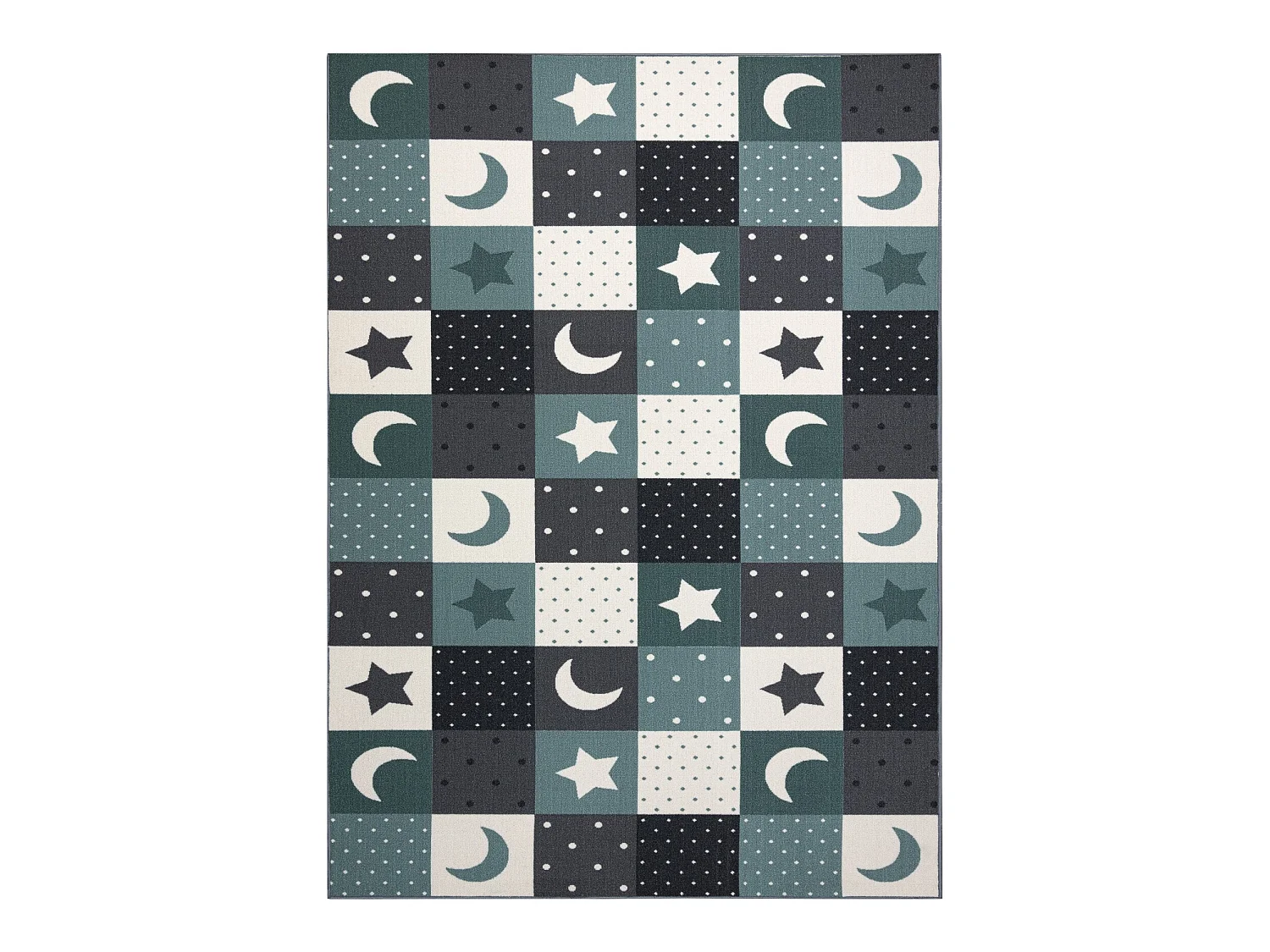 Tapis pour enfants STARS étoiles turquoise / gris 150x300 cm