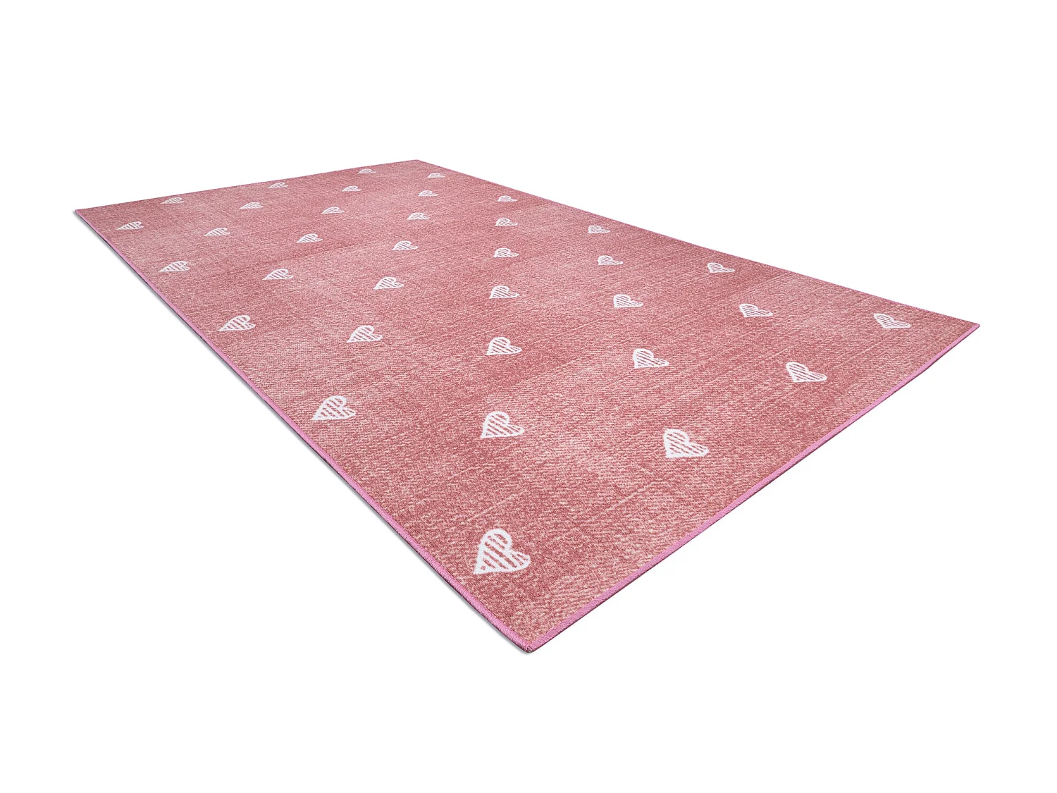 Teppich für Kinder HEARTS Jeans, vintage Herzen - rosa 400x400 cm