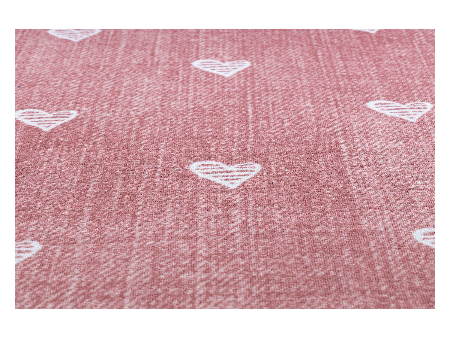 Teppich für Kinder HEARTS Jeans, vintage Herzen - rosa 400x400 cm